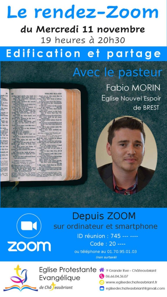 Invité zoom 11 Novembre 2020 | Eglise évangelique Châteaubirant