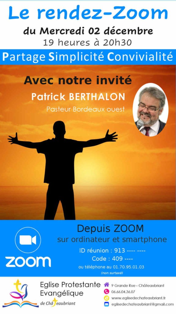 Invité zoom 02 Décembre 2020 | Eglise évangelique Châteaubirant