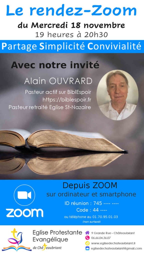 Invité zoom 18 Novembre 2020 | Eglise évangelique Châteaubirant